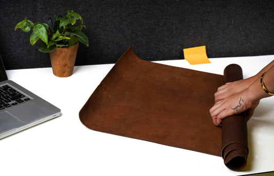 Brown Leather Desk Mat