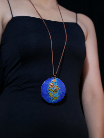 Handmade Treow Copper Enamel Necklace