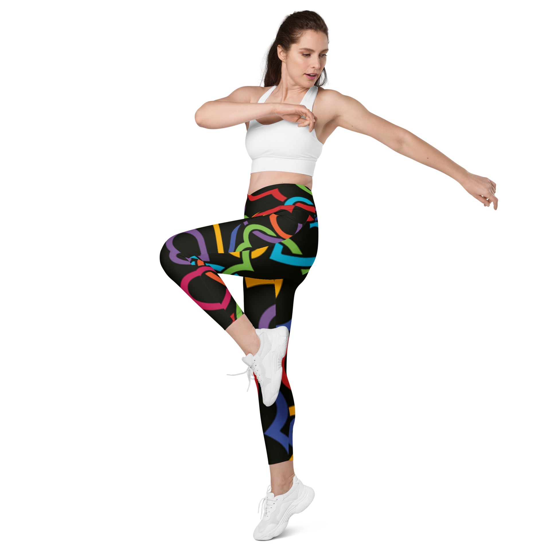 Heart Crossover Leggings With Pockets