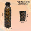 Antique Black Copper Water Bottle / Tumbler - Gift Set