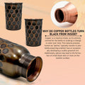 Antique Black Copper Water Bottle / Tumbler - Gift Set