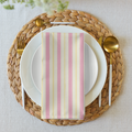 Pink and Cream Cloth Napkin Set