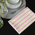 Pink and Cream Cloth Napkin Set