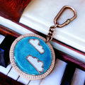 Copper Enamel Cloud Keychain and Brooch