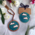 Copper Enamel Cloud Keychain and Brooch