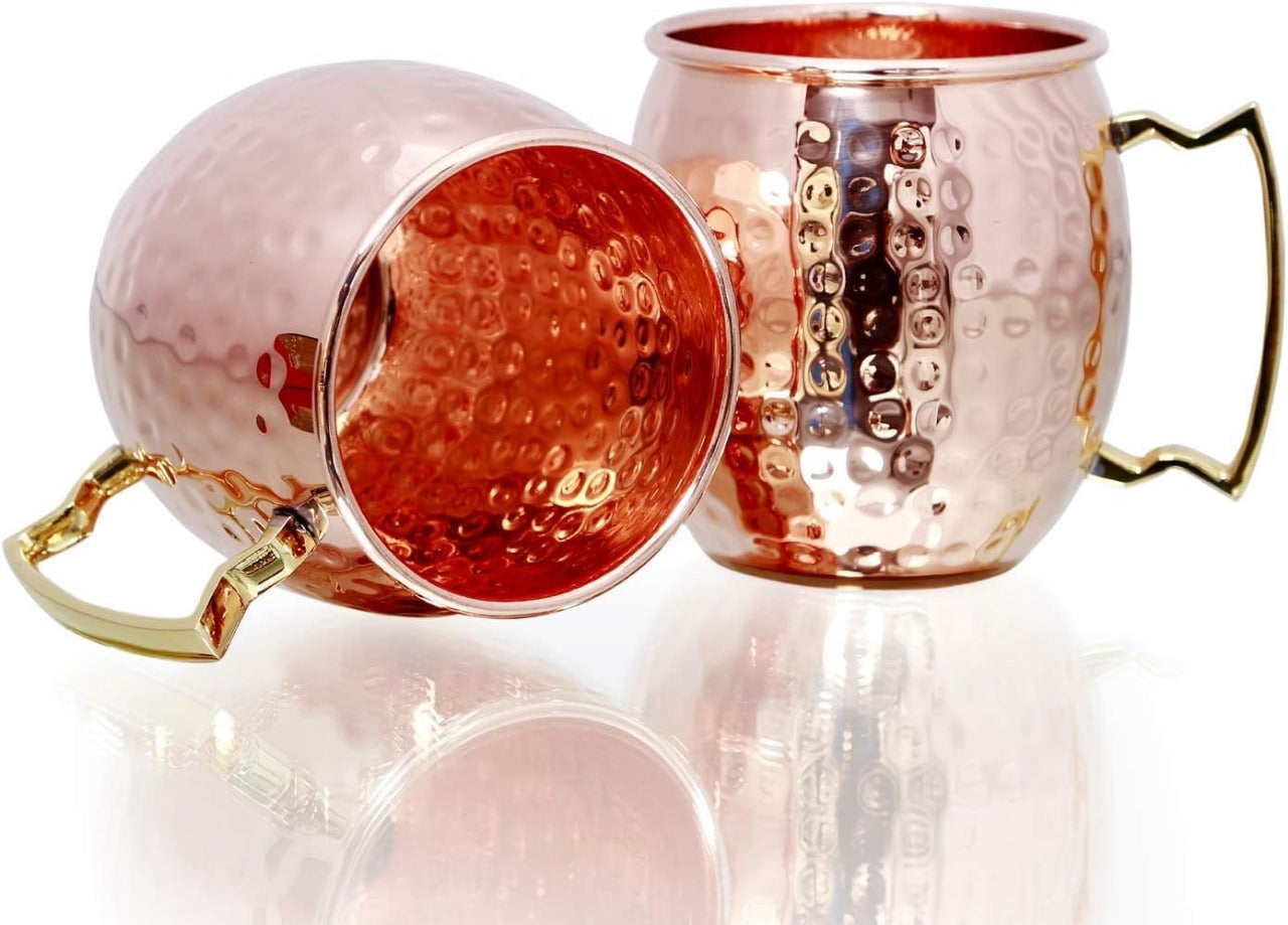 Pure Copper Moscow Mule Mugs & Straw -Gift Set