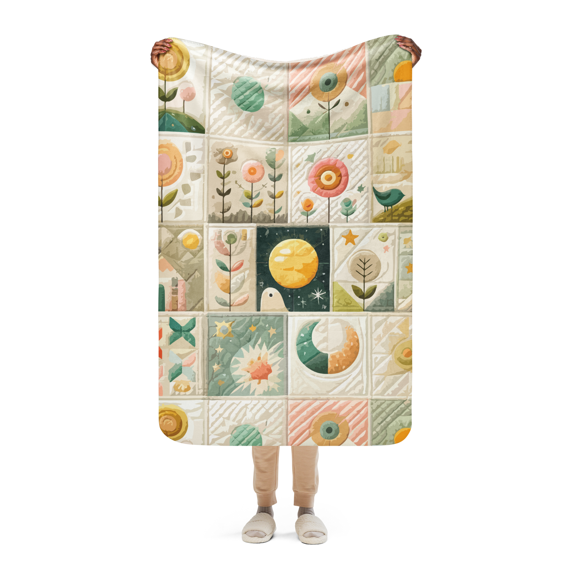 Fresh Blossom Sherpa Blanket