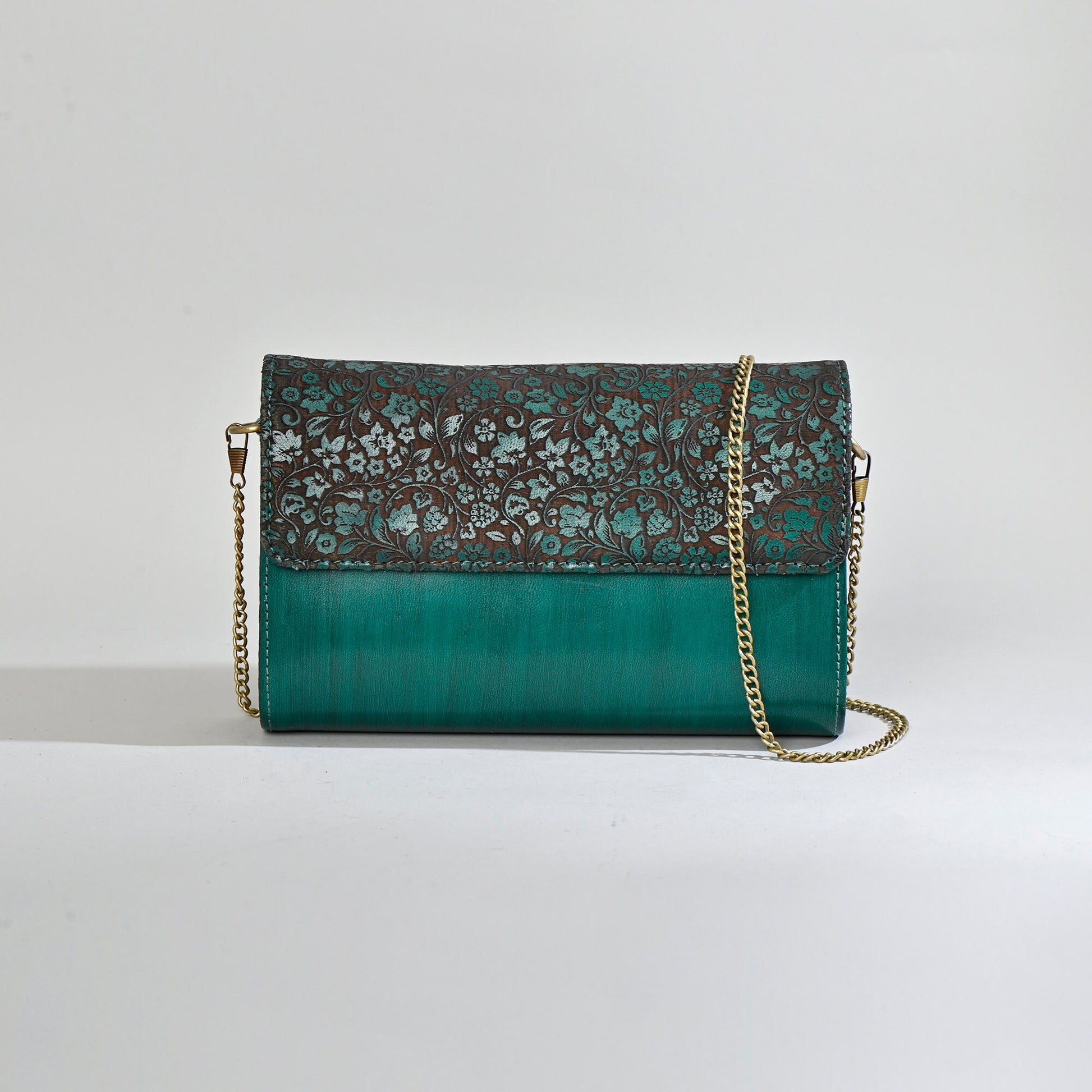 Emerald Etchings Carved Clutch