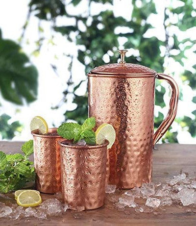 Copper Water Jug / Tumblers - Gift Set