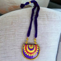 Purple Tribal Essence Earthen Clay Necklace