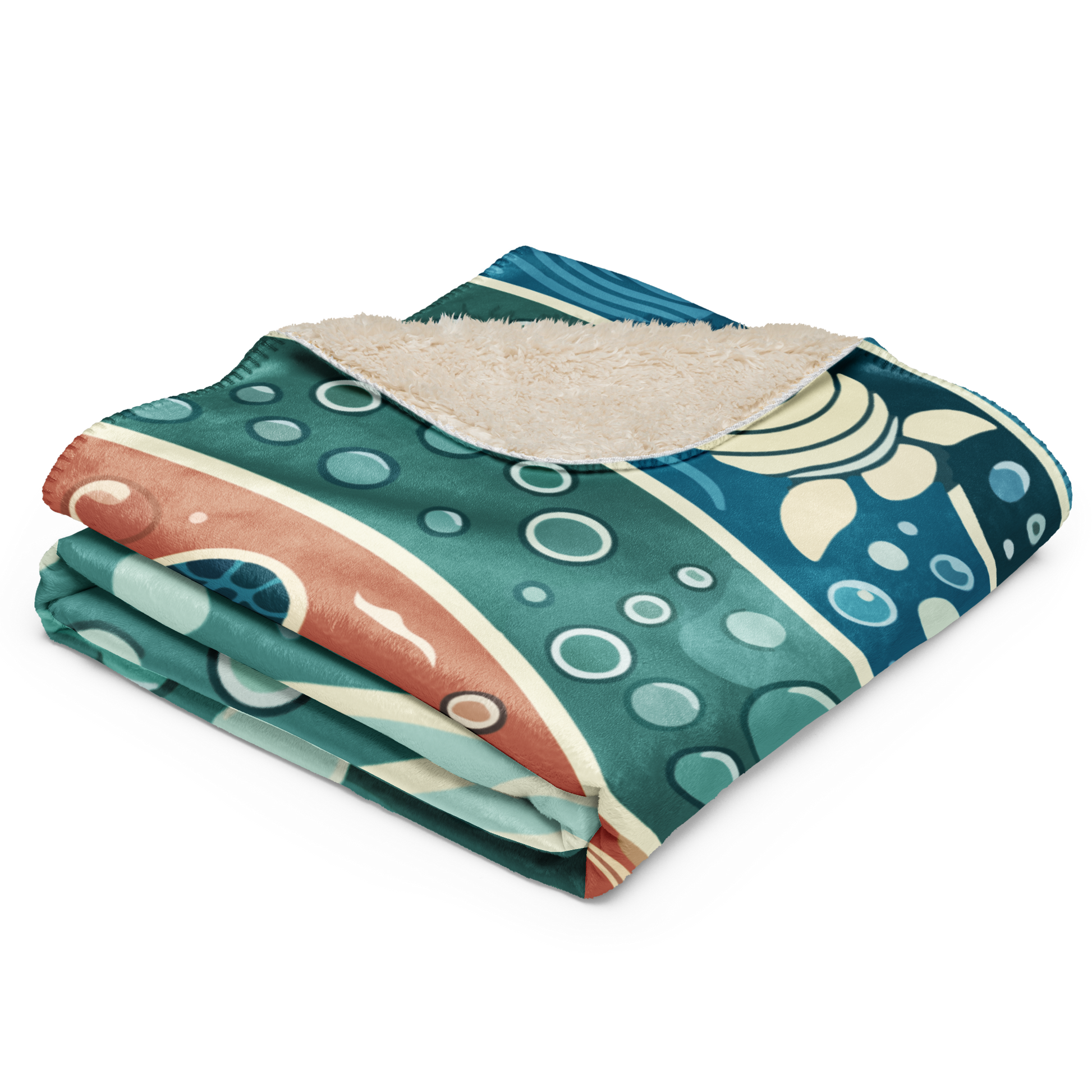 Tidal Harmony Sherpa Blanket